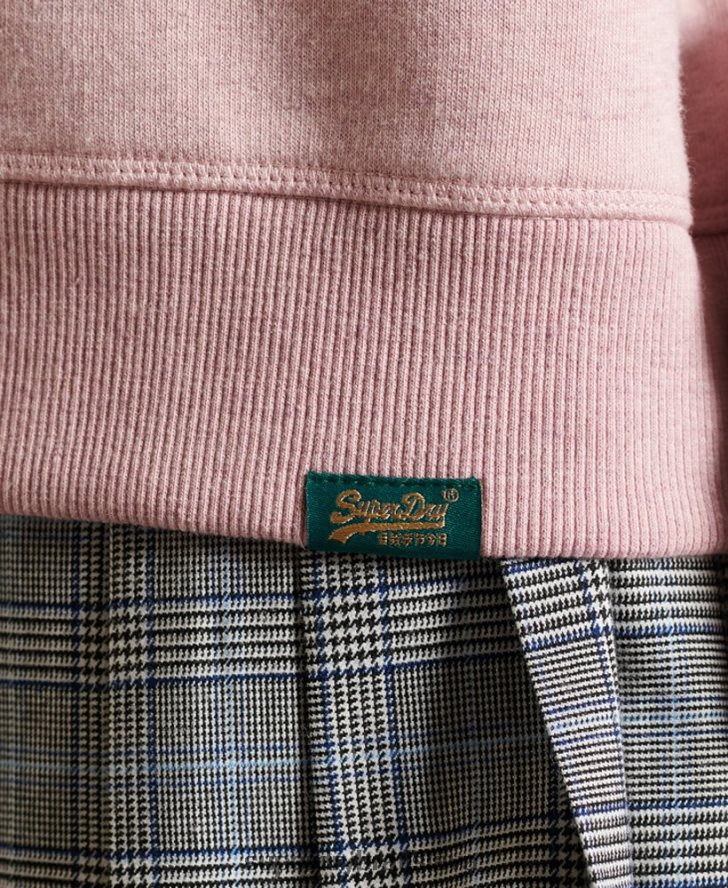 Superdry ženy vintage mikina s logom posádky 6B4ZTR3467 oblečenie Ružová