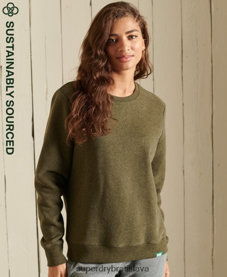 Superdry ženy vintage mikina s logom posádky 6B4ZTR3478 oblečenie kaki