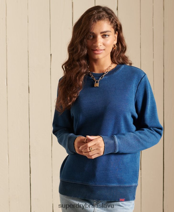 Superdry ženy vintage mikina s logom posádky 6B4ZTR6042 oblečenie tyrkysová