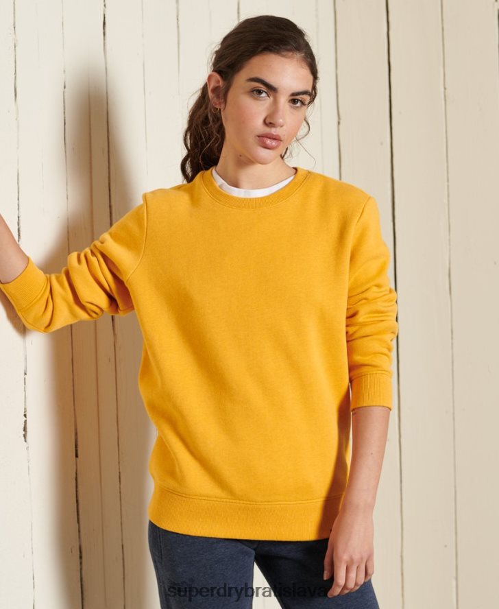 Superdry ženy vintage mikina s logom posádky 6B4ZTR6084 oblečenie žltá