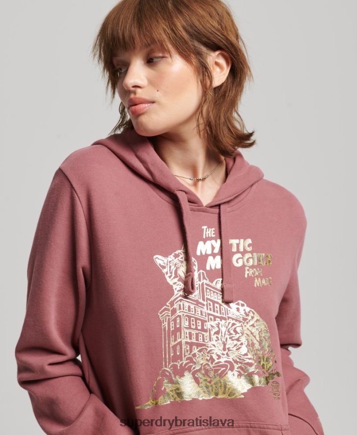 Superdry ženy vintage mikina z b-filmu 6B4ZTR5774 oblečenie Ružová