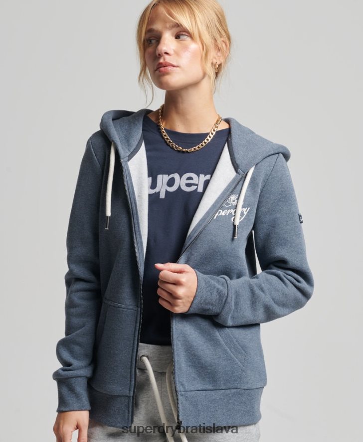 Superdry ženy vintage pride in craft zips mikina 6B4ZTR6123 oblečenie námorníctvo