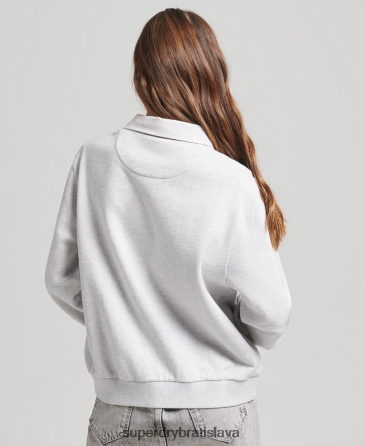Superdry ženy vintage rugby mikina 6B4ZTR3052 oblečenie svetlo šedá