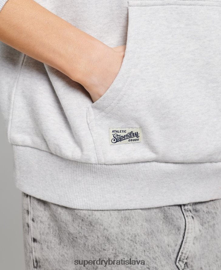 Superdry ženy vintage rugby mikina 6B4ZTR3052 oblečenie svetlo šedá