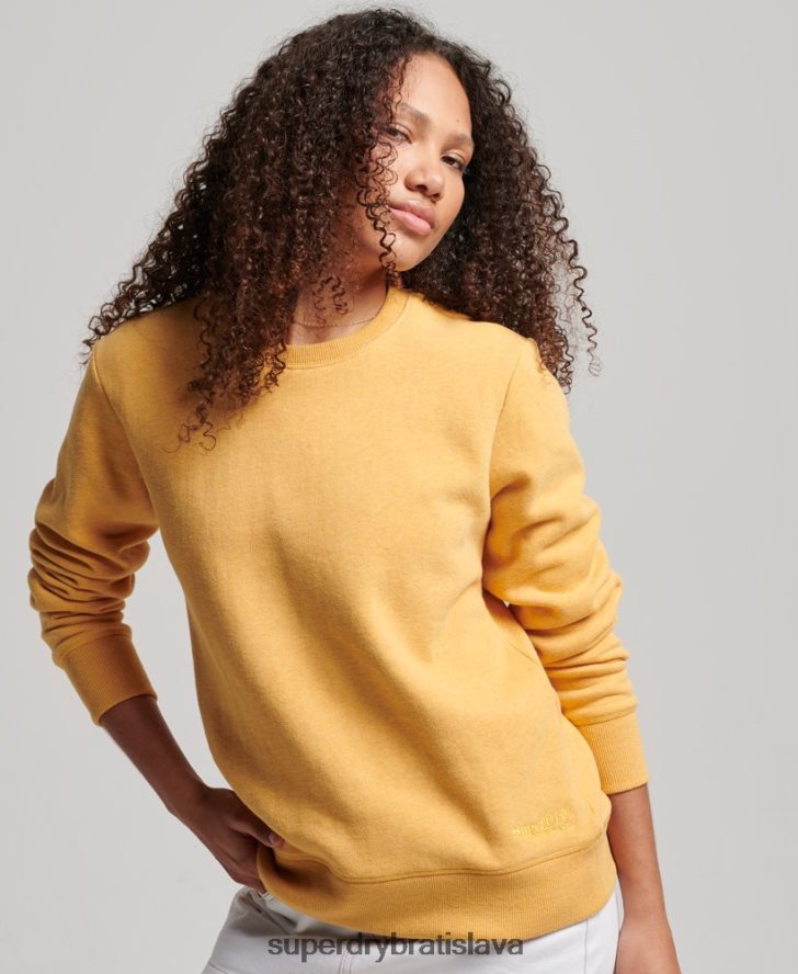 Superdry ženy vintage vyšívaná mikina s logom 6B4ZTR2186 oblečenie žltá