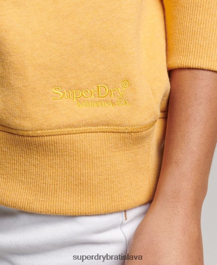 Superdry ženy vintage vyšívaná mikina s logom 6B4ZTR2186 oblečenie žltá