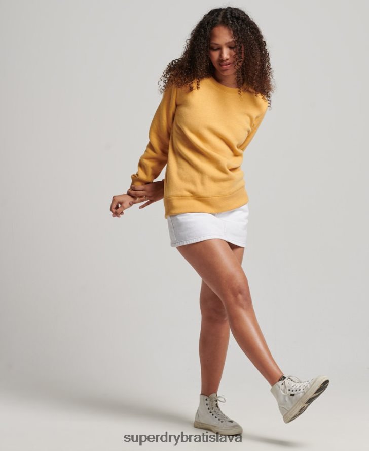Superdry ženy vintage vyšívaná mikina s logom 6B4ZTR2186 oblečenie žltá