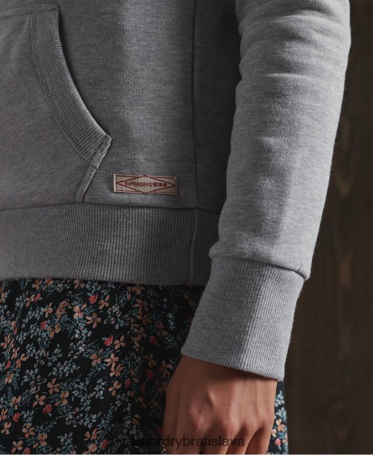 Superdry ženy vyrobená mikina s kapucňou na pracovné oblečenie 6B4ZTR3507 oblečenie tmavošedý
