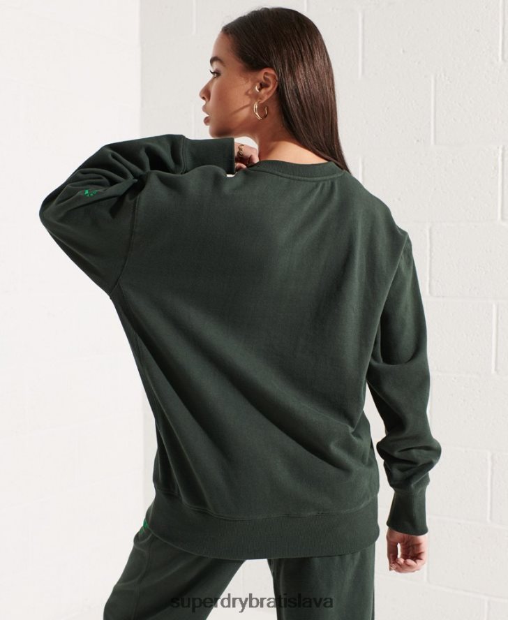 Superdry ženy vysokoškolská grafika oversized crew mikina 6B4ZTR5836 oblečenie zelená