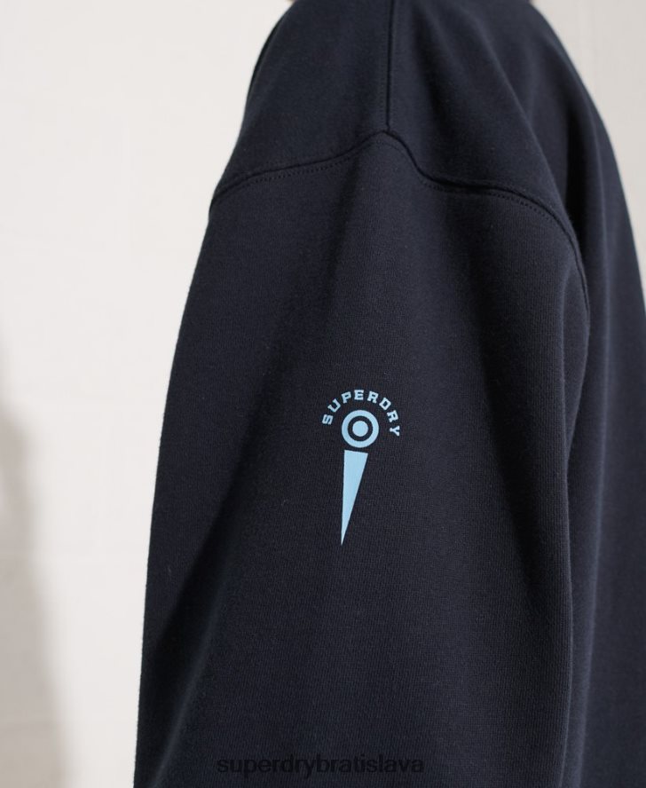 Superdry ženy vysokoškolská grafika oversized crew mikina 6B4ZTR5837 oblečenie námorníctvo