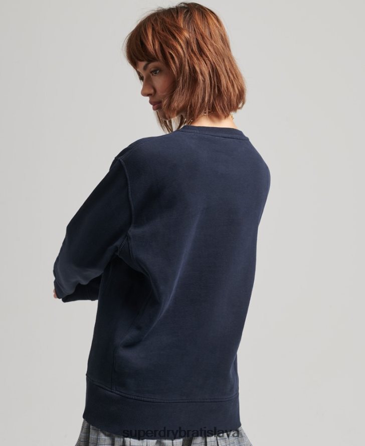Superdry ženy vysokoškolská grafika oversized crew mikina 6B4ZTR6161 oblečenie námorníctvo