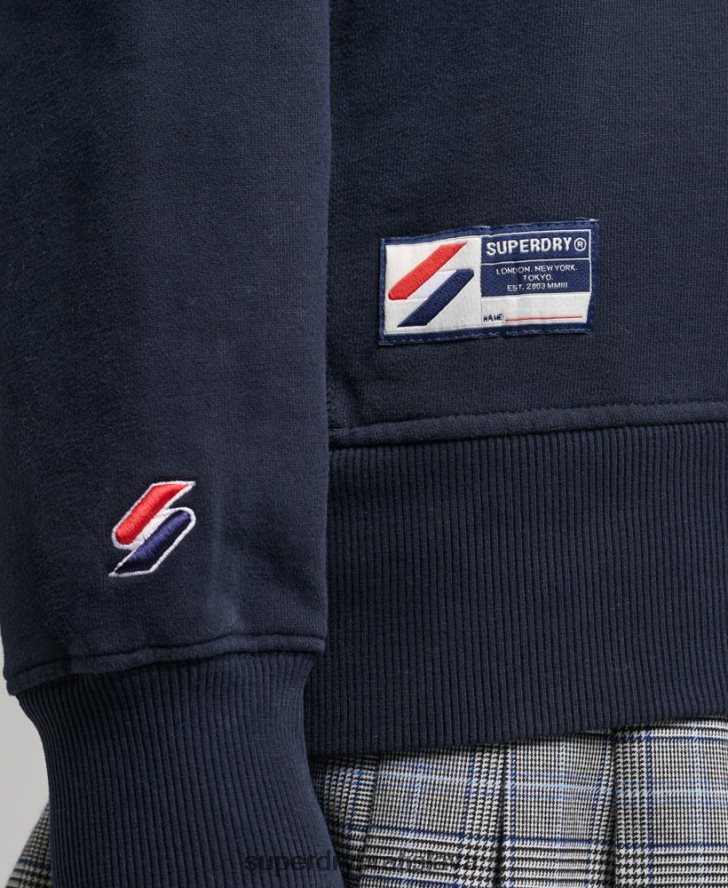Superdry ženy vysokoškolská grafika oversized crew mikina 6B4ZTR6161 oblečenie námorníctvo