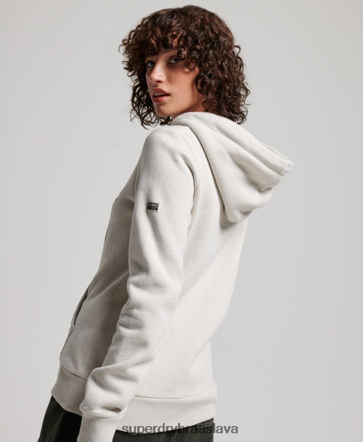 Superdry ženy zdobená mikina s kapucňou 6B4ZTR3280 oblečenie svetlo šedá