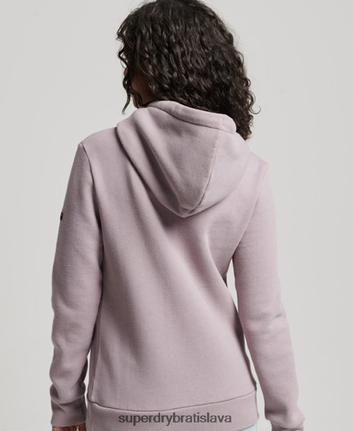 Superdry ženy zdobená mikina s kapucňou 6B4ZTR3346 oblečenie Fialová