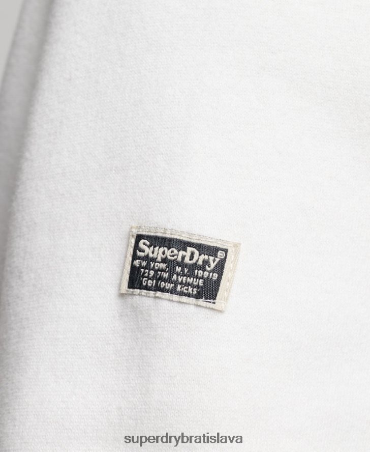 Superdry ženy zdobená posádková mikina 6B4ZTR2263 oblečenie biely