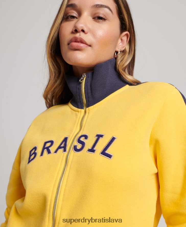 Superdry x Ringspun ženy futbalová brazílska trať top 6B4ZTR3304 oblečenie žltá