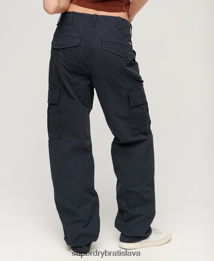 Superdry ženy Vrecovité cargo nohavice z organickej bavlny 6B4ZTR2566 oblečenie námorníctvo