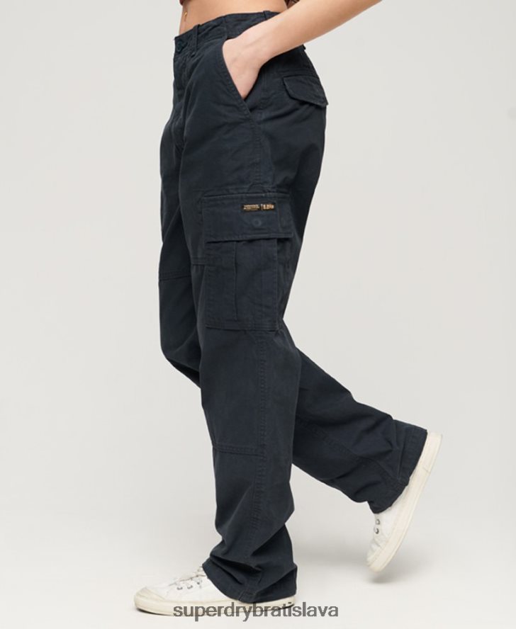 Superdry ženy Vrecovité cargo nohavice z organickej bavlny 6B4ZTR2566 oblečenie námorníctvo