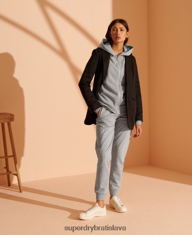 Superdry ženy limitovaná edícia teplákových nohavíc z organickej bavlny 6B4ZTR3943 oblečenie svetlo šedá
