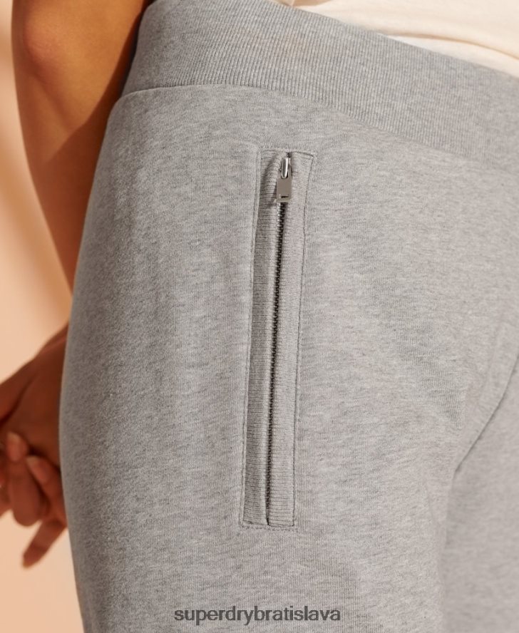 Superdry ženy limitovaná edícia teplákových nohavíc z organickej bavlny 6B4ZTR3943 oblečenie svetlo šedá