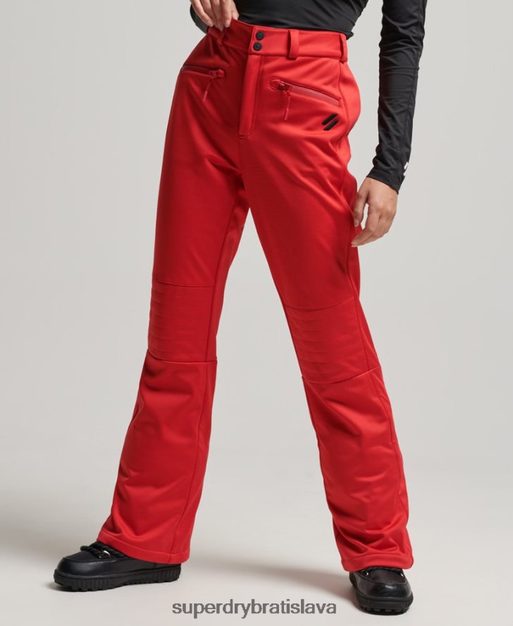 Superdry ženy lyžiarske softshellové slim nohavice 6B4ZTR2590 oblečenie červená