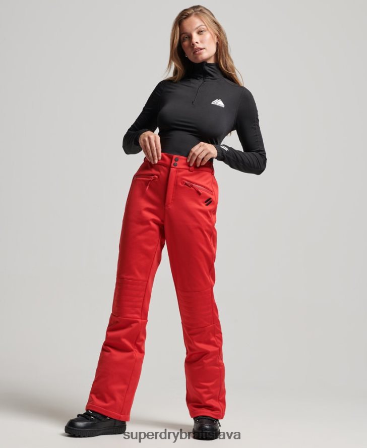 Superdry ženy lyžiarske softshellové slim nohavice 6B4ZTR2590 oblečenie červená