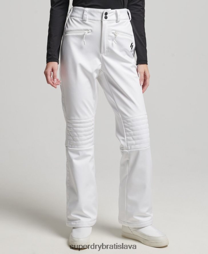 Superdry ženy lyžiarske softshellové slim nohavice 6B4ZTR2593 oblečenie biely