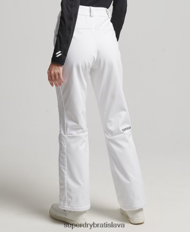 Superdry ženy lyžiarske softshellové slim nohavice 6B4ZTR2593 oblečenie biely