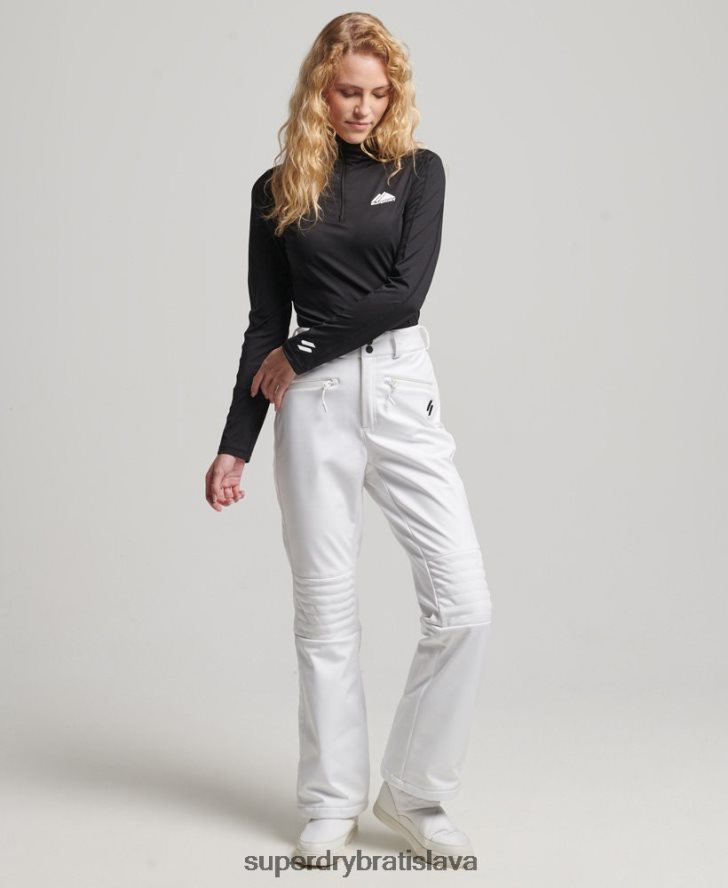 Superdry ženy lyžiarske softshellové slim nohavice 6B4ZTR2593 oblečenie biely