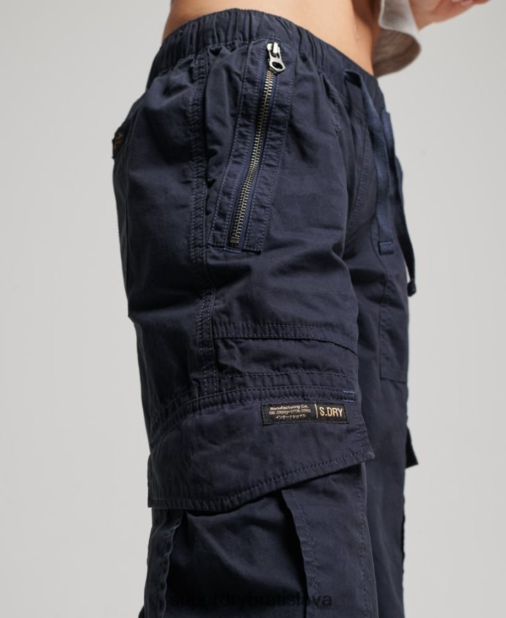Superdry ženy nízke cargo nohavice so širokými nohavicami 6B4ZTR2103 oblečenie námorníctvo