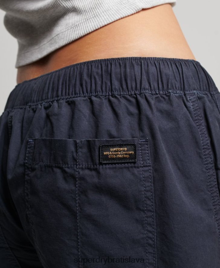 Superdry ženy nízke cargo nohavice so širokými nohavicami 6B4ZTR2103 oblečenie námorníctvo