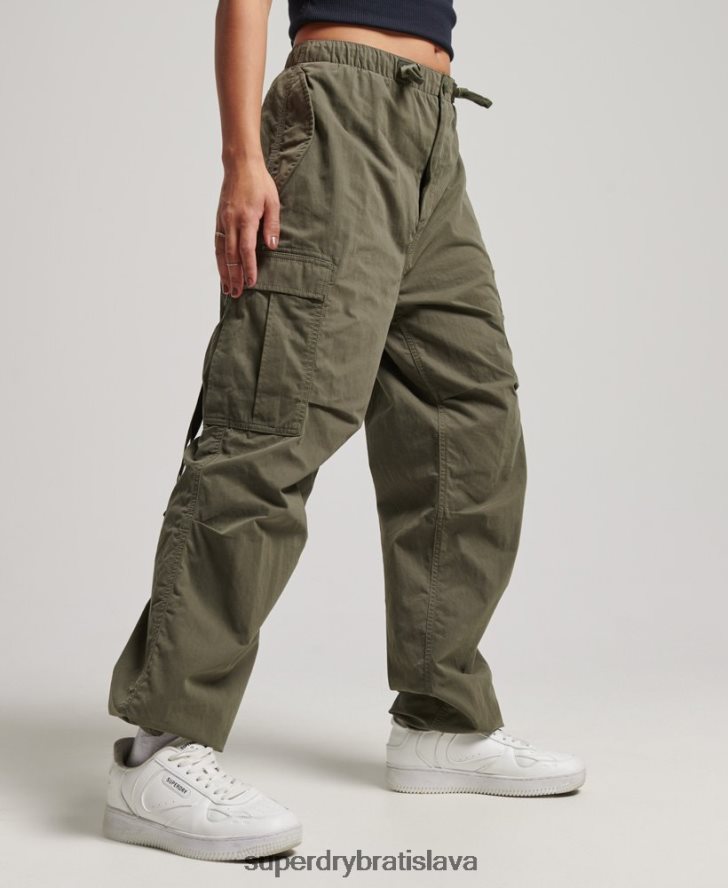 Superdry ženy padákové nohavičky 6B4ZTR2560 oblečenie zelená