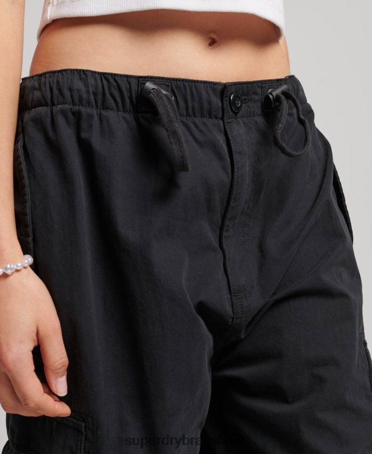Superdry ženy padákové nohavičky 6B4ZTR2567 oblečenie čierna