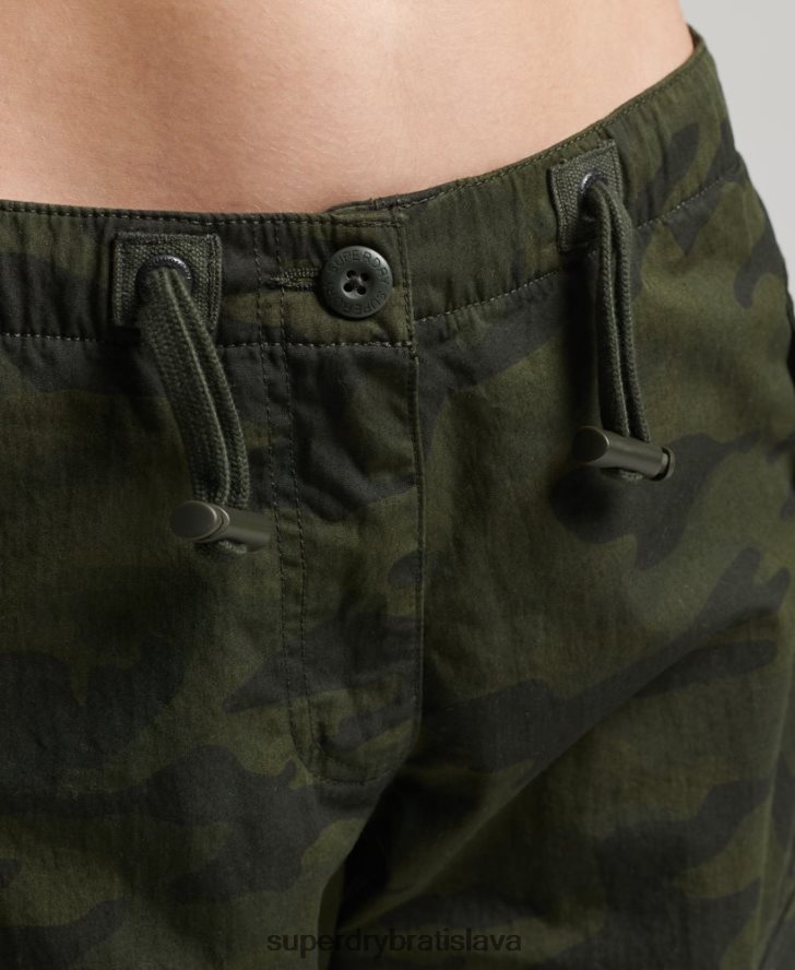 Superdry ženy padákové nohavičky z organickej bavlny 6B4ZTR2584 oblečenie zelená