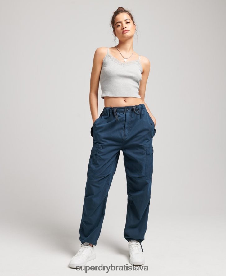 Superdry ženy padákové nohavičky z organickej bavlny 6B4ZTR2600 oblečenie námorníctvo