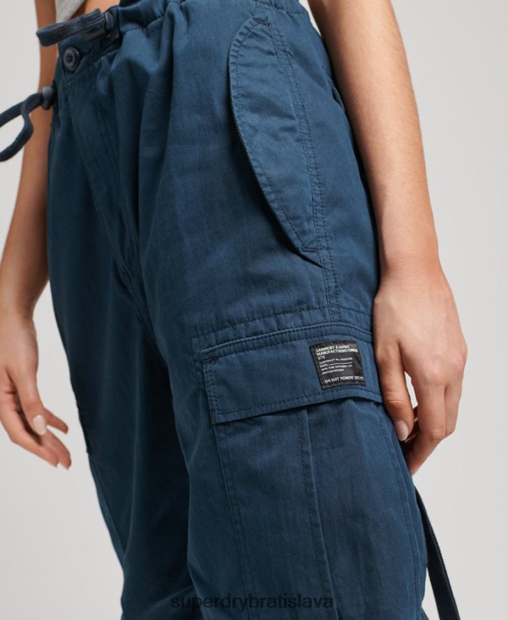 Superdry ženy padákové nohavičky z organickej bavlny 6B4ZTR2600 oblečenie námorníctvo