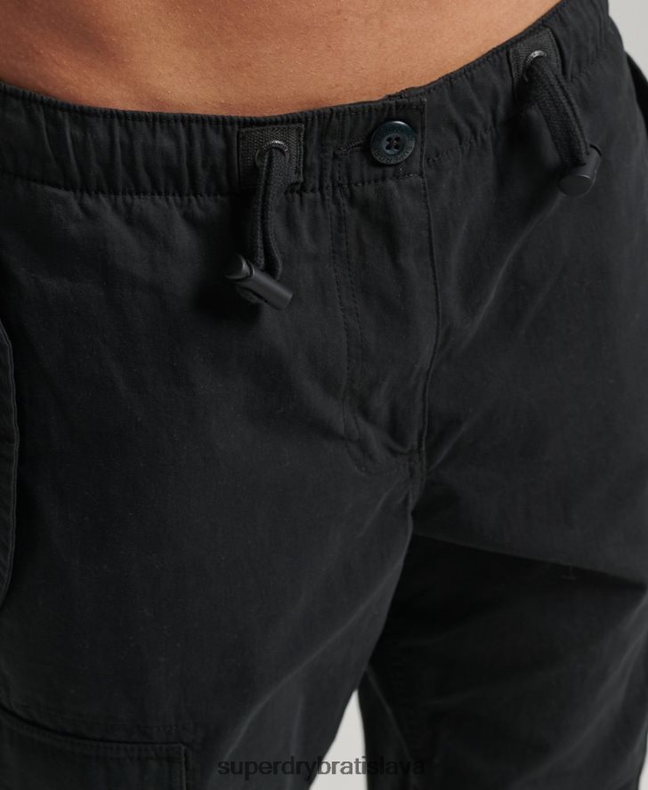 Superdry ženy padákové nohavičky z organickej bavlny 6B4ZTR2604 oblečenie čierna