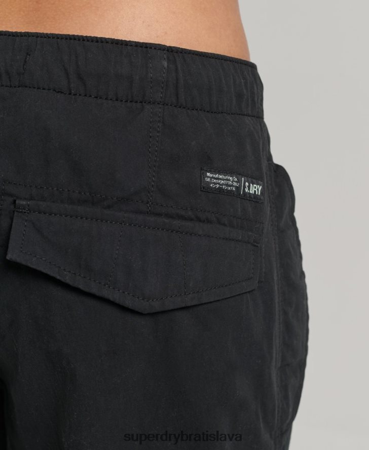 Superdry ženy padákové nohavičky z organickej bavlny 6B4ZTR2604 oblečenie čierna