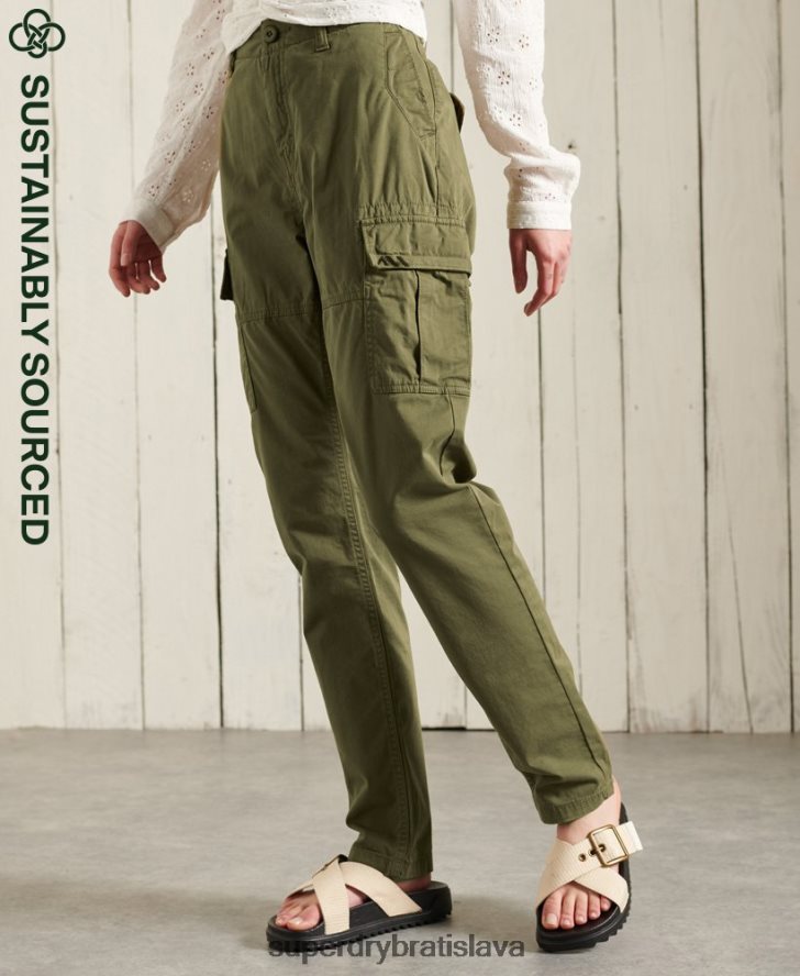 Superdry ženy slim cargo nohavice 6B4ZTR2605 oblečenie zelená