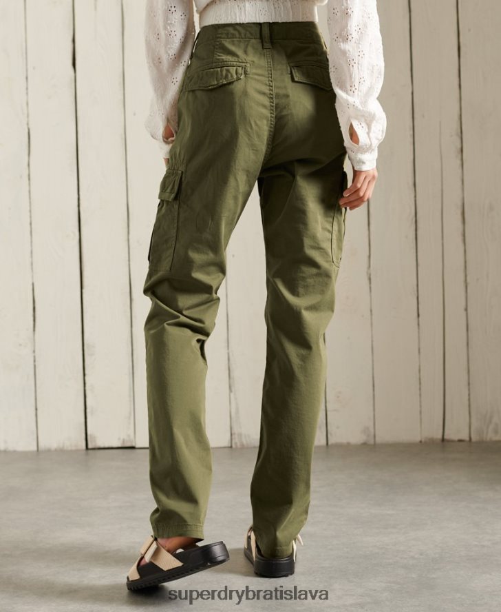Superdry ženy slim cargo nohavice 6B4ZTR2605 oblečenie zelená