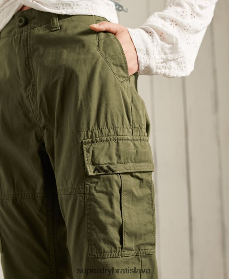 Superdry ženy slim cargo nohavice 6B4ZTR2605 oblečenie zelená