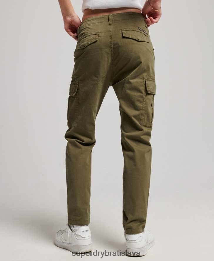 Superdry ženy tenké cargo nohavice z organickej bavlny 6B4ZTR2569 oblečenie zelená
