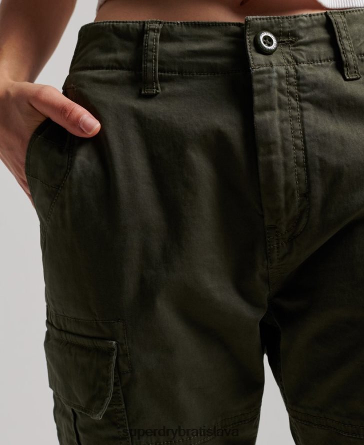 Superdry ženy tenké cargo nohavice z organickej bavlny 6B4ZTR2574 oblečenie zelená
