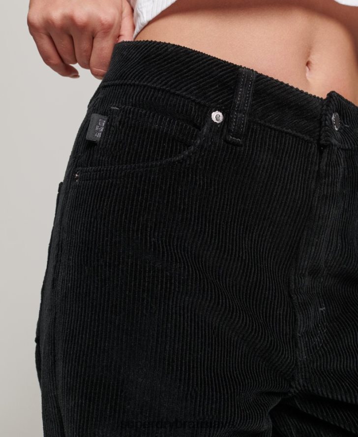 Superdry ženy vintage široké šnúrkové nohavice 6B4ZTR2577 oblečenie čierna