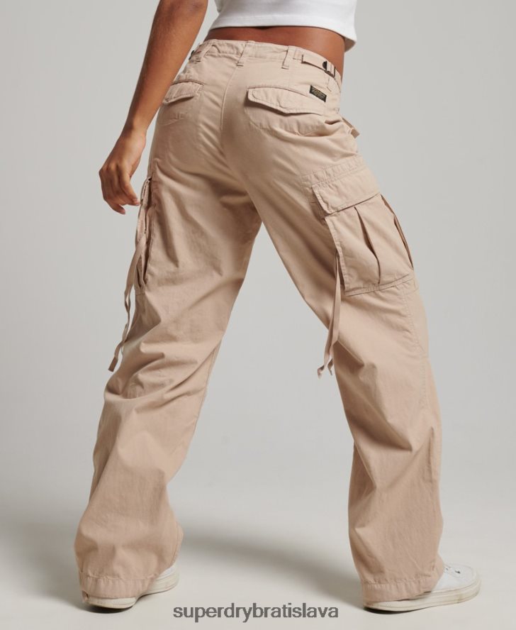 Superdry ženy vintage nízke nákladné nohavice 6B4ZTR2036 oblečenie hnedá