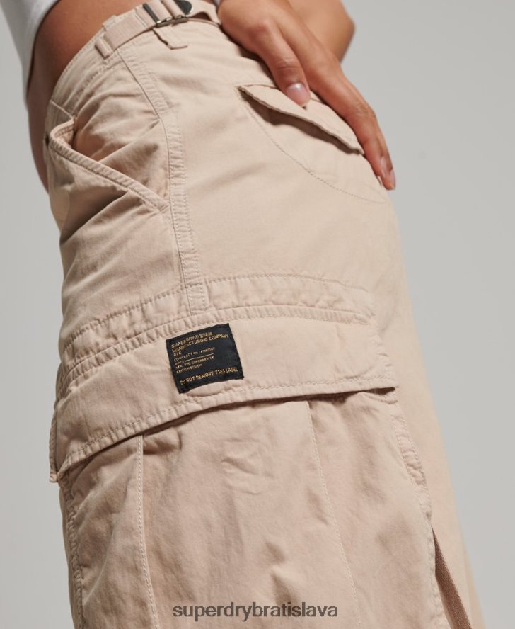 Superdry ženy vintage nízke nákladné nohavice 6B4ZTR2036 oblečenie hnedá