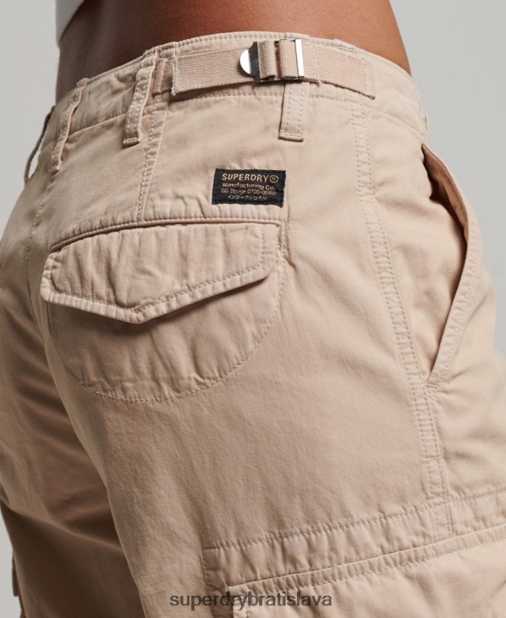 Superdry ženy vintage nízke nákladné nohavice 6B4ZTR2036 oblečenie hnedá