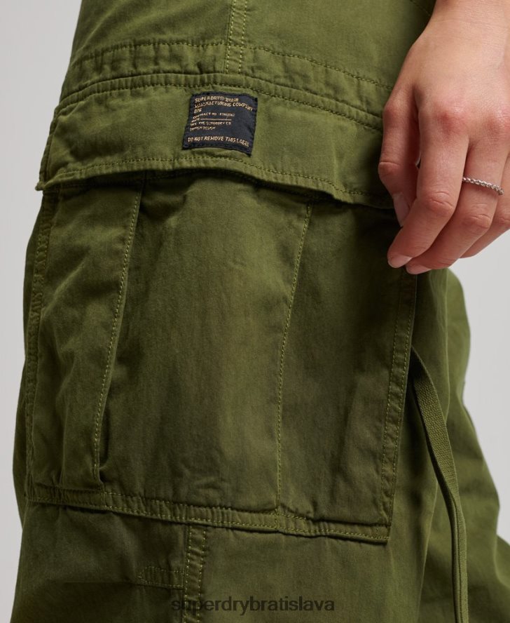 Superdry ženy vintage nízke nákladné nohavice 6B4ZTR2038 oblečenie zelená