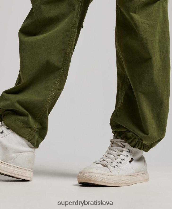 Superdry ženy vintage nízke nákladné nohavice 6B4ZTR2038 oblečenie zelená