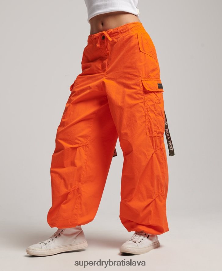 Superdry ženy voľné padáčikové nohavice 6B4ZTR1973 oblečenie oranžová
